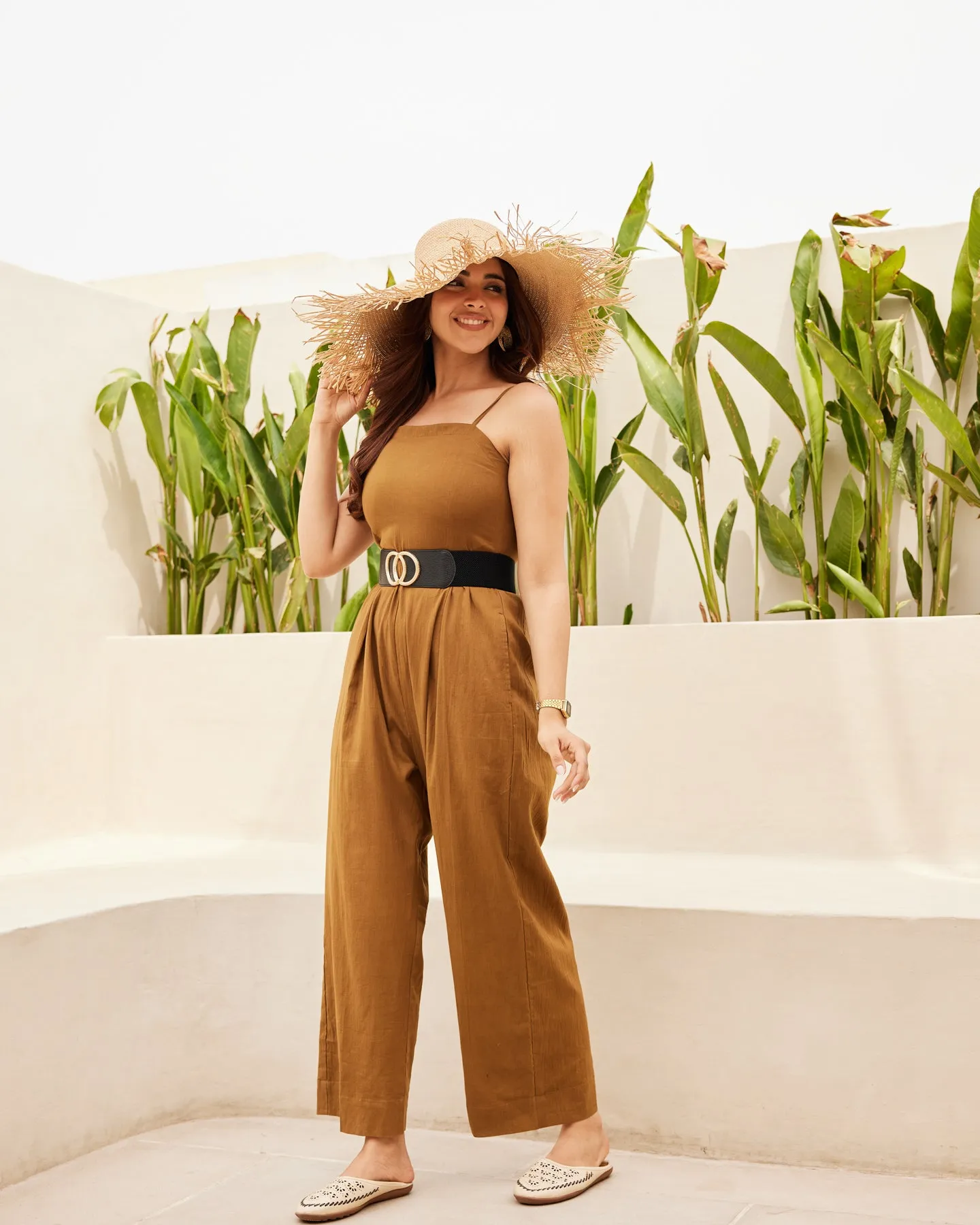 Essential Brown Cotton Jumpsuit