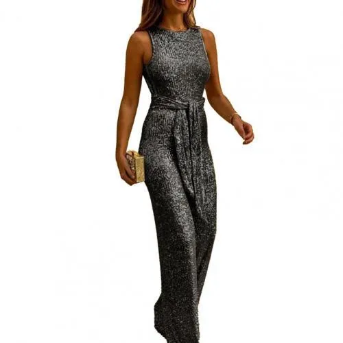 Fashionable Sequin Sleeveless Jumpsuit