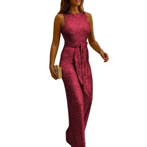 Fashionable Sequin Sleeveless Jumpsuit