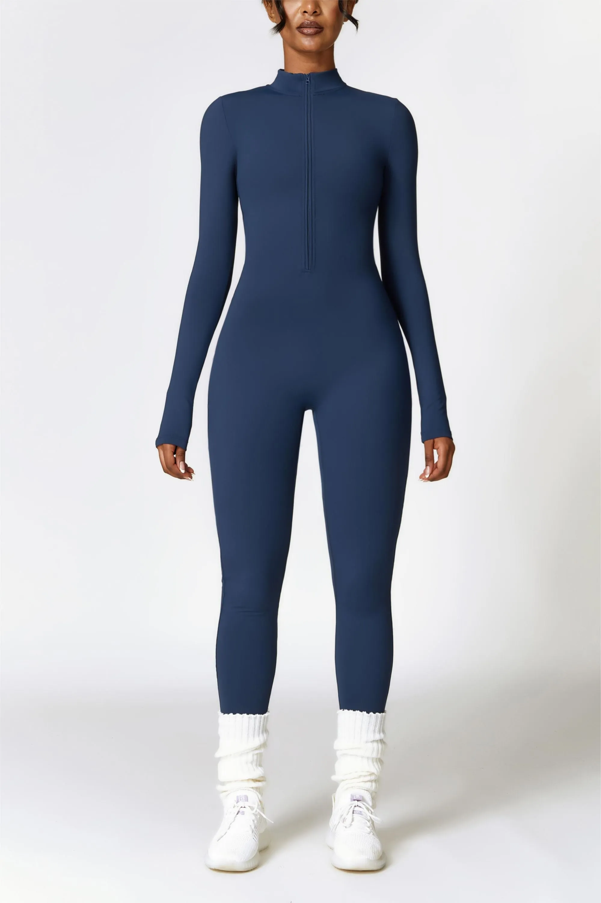 Fleece-Lined Half-Zip Active Jumpsuit