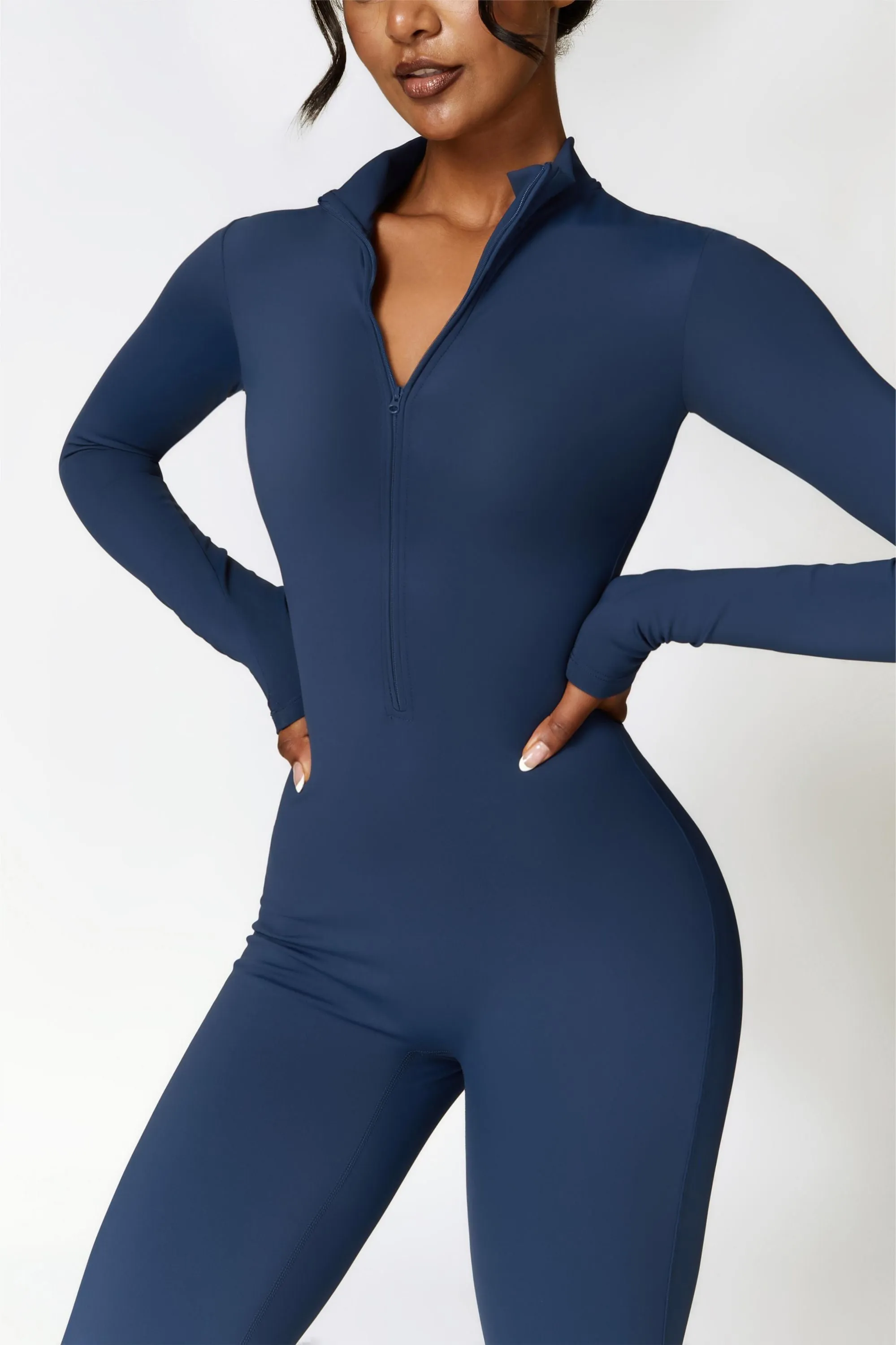 Fleece-Lined Half-Zip Active Jumpsuit