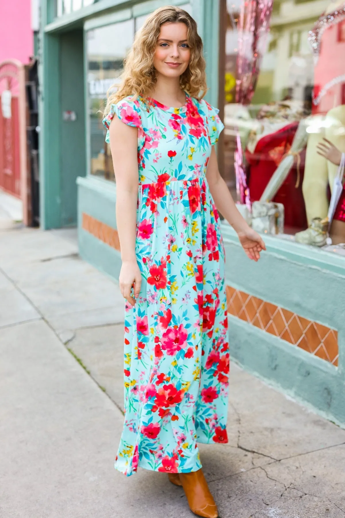 Floral Fit & Flare Maxi Dress