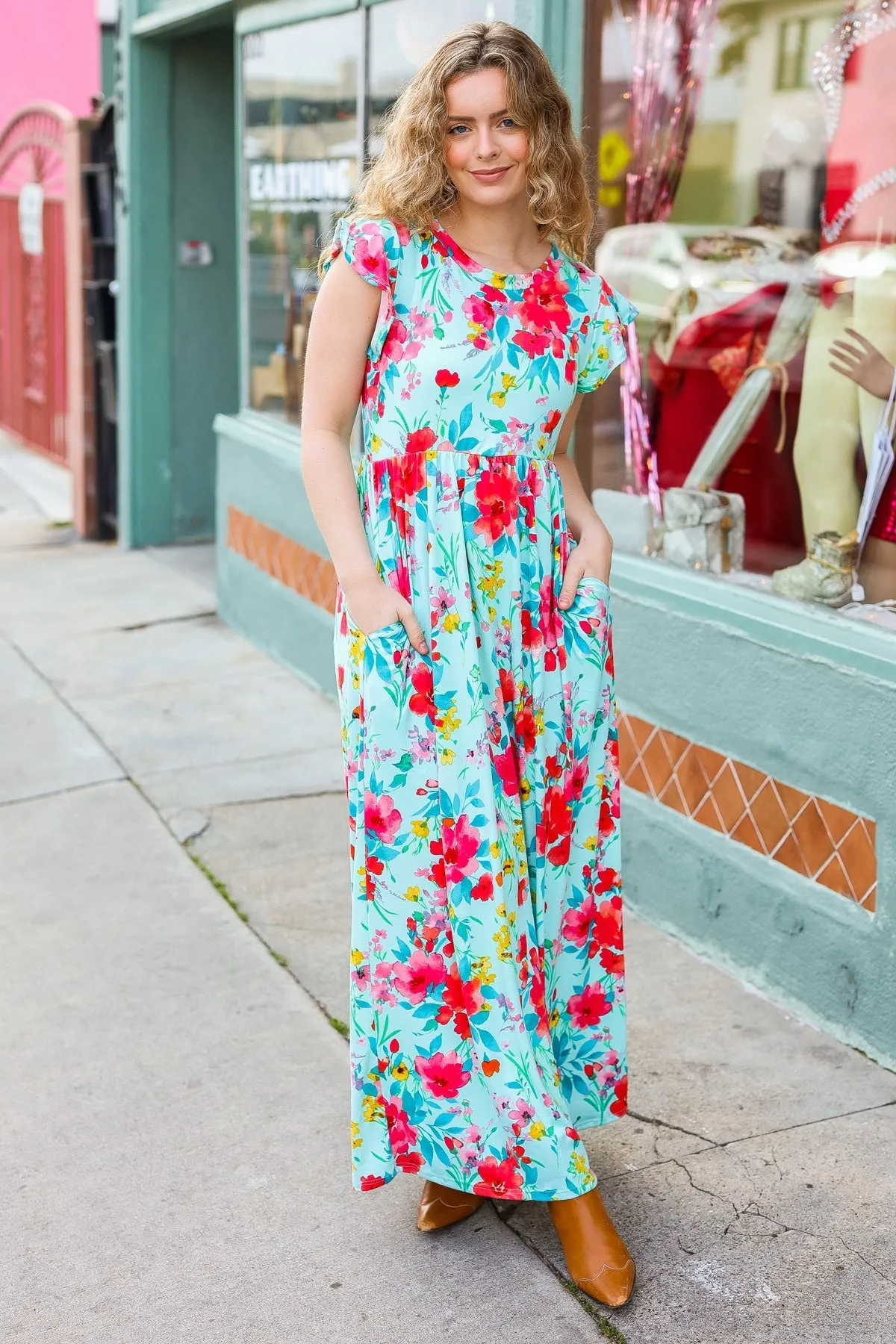 Floral Fit & Flare Maxi Dress