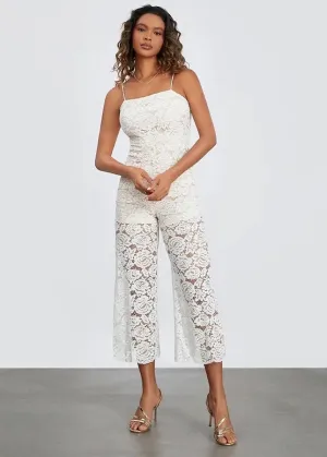 Floral Lace Wide-Leg Cami Jumpsuit