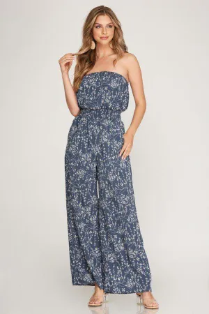 Floral Print Wide Leg Jumpsuit