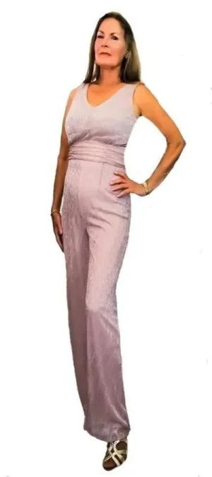 Frank Lyman Rose Metallic Sleeveless V-Neck Jumpsuit 201612-1