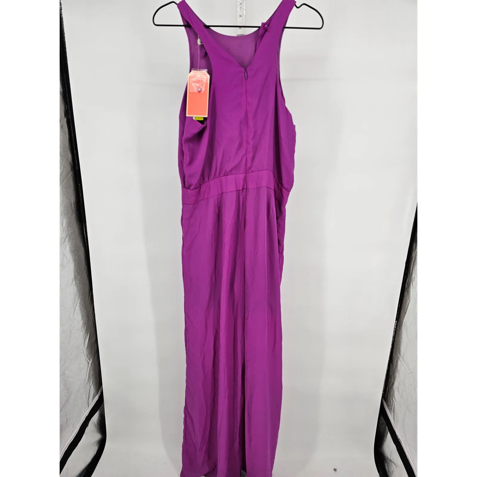 Gianni Bini Womens Sz L Logan Jumpsuit Sleeveless Bright Mauve Purple NEW