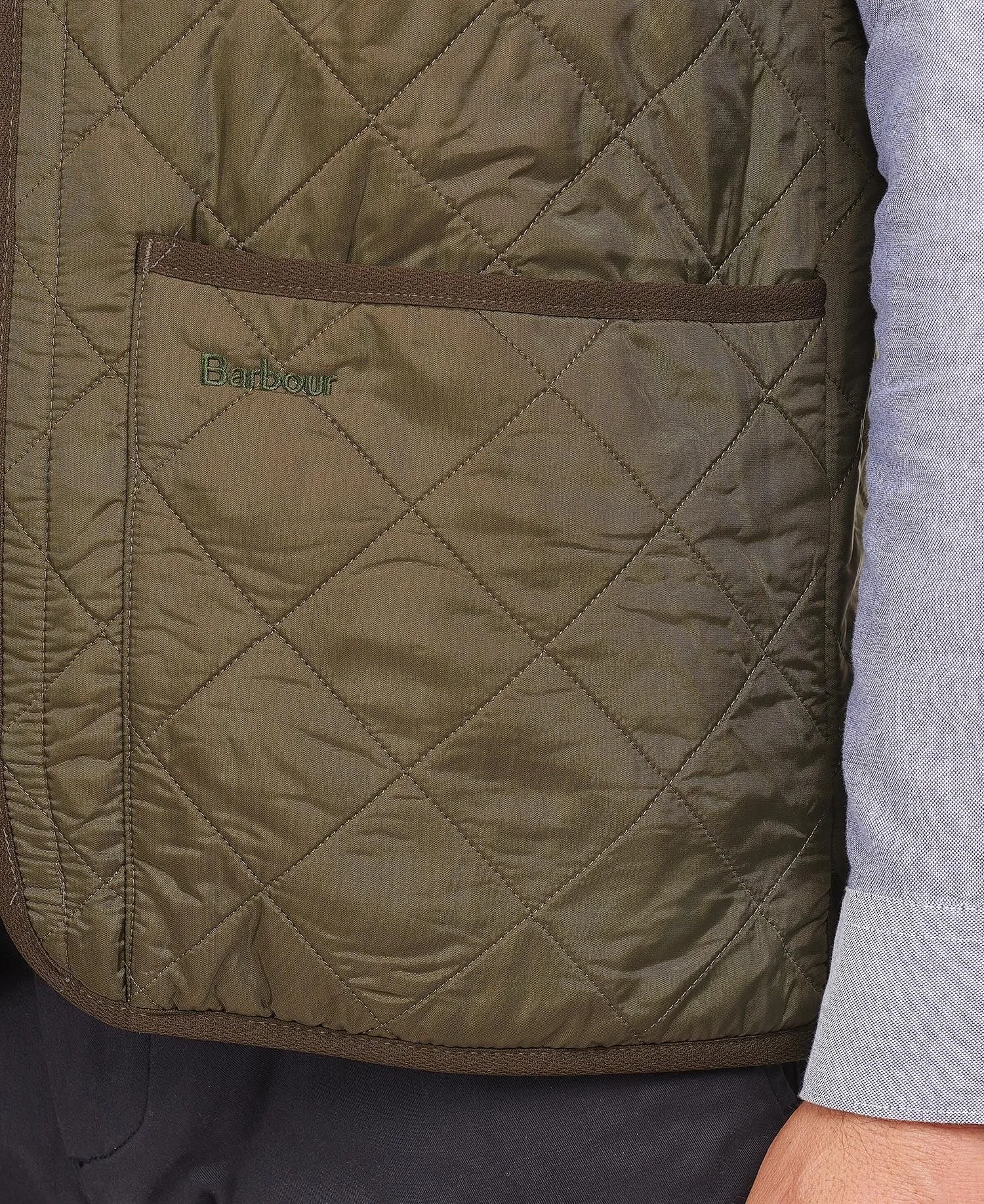 Gilet Barbour Polarquil Trapuntato Verde Oliva Uomo