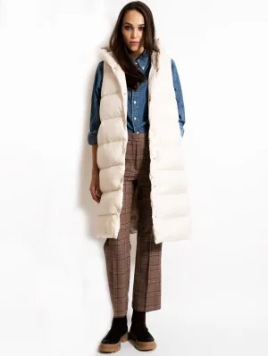 Gilet Lungo Trapuntato Crema