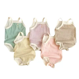 Gingham Plaid Cotton Baby Jumpsuit