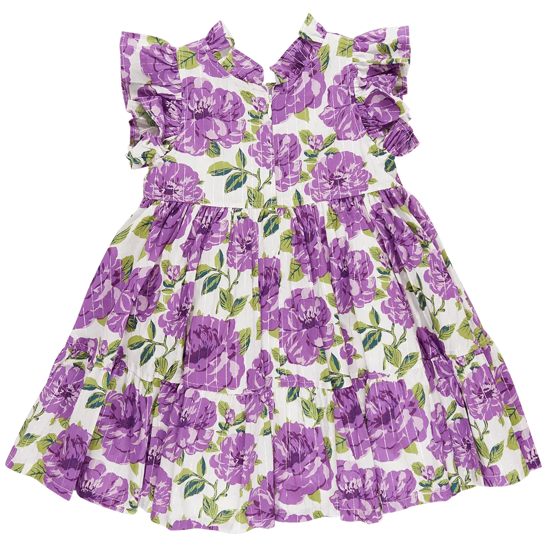 Girls Dress | Jennifer- Purple Peonies | Pink Chicken