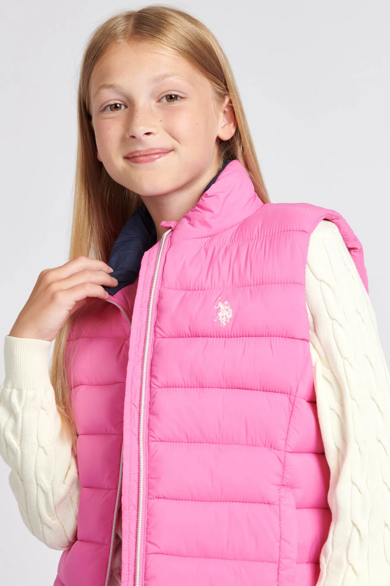 Girls Gilet in Strawberry Moon