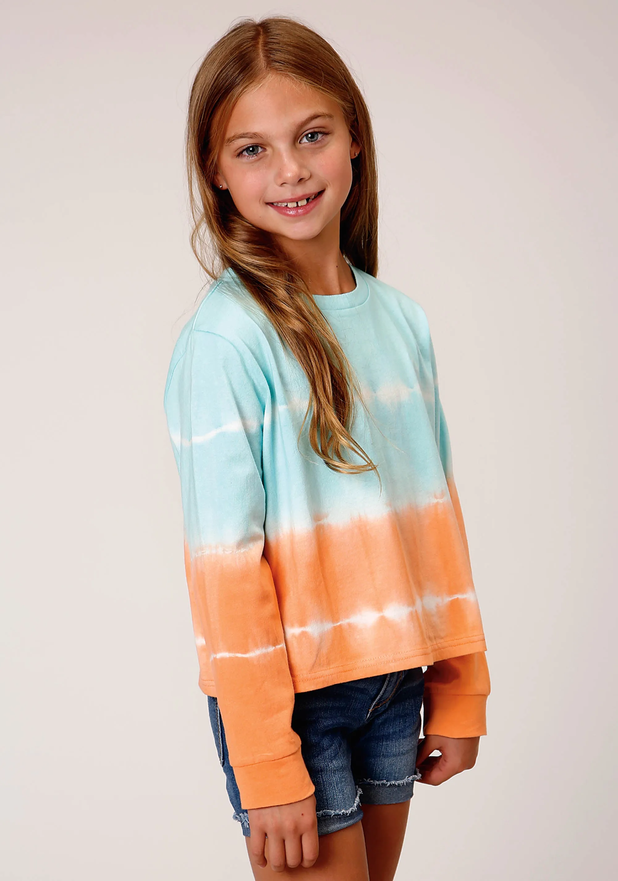 GIRLS LONG SLEEVE KNIT TIE DIE LONG SLEEVE  TSHIRTT T-SHIRT