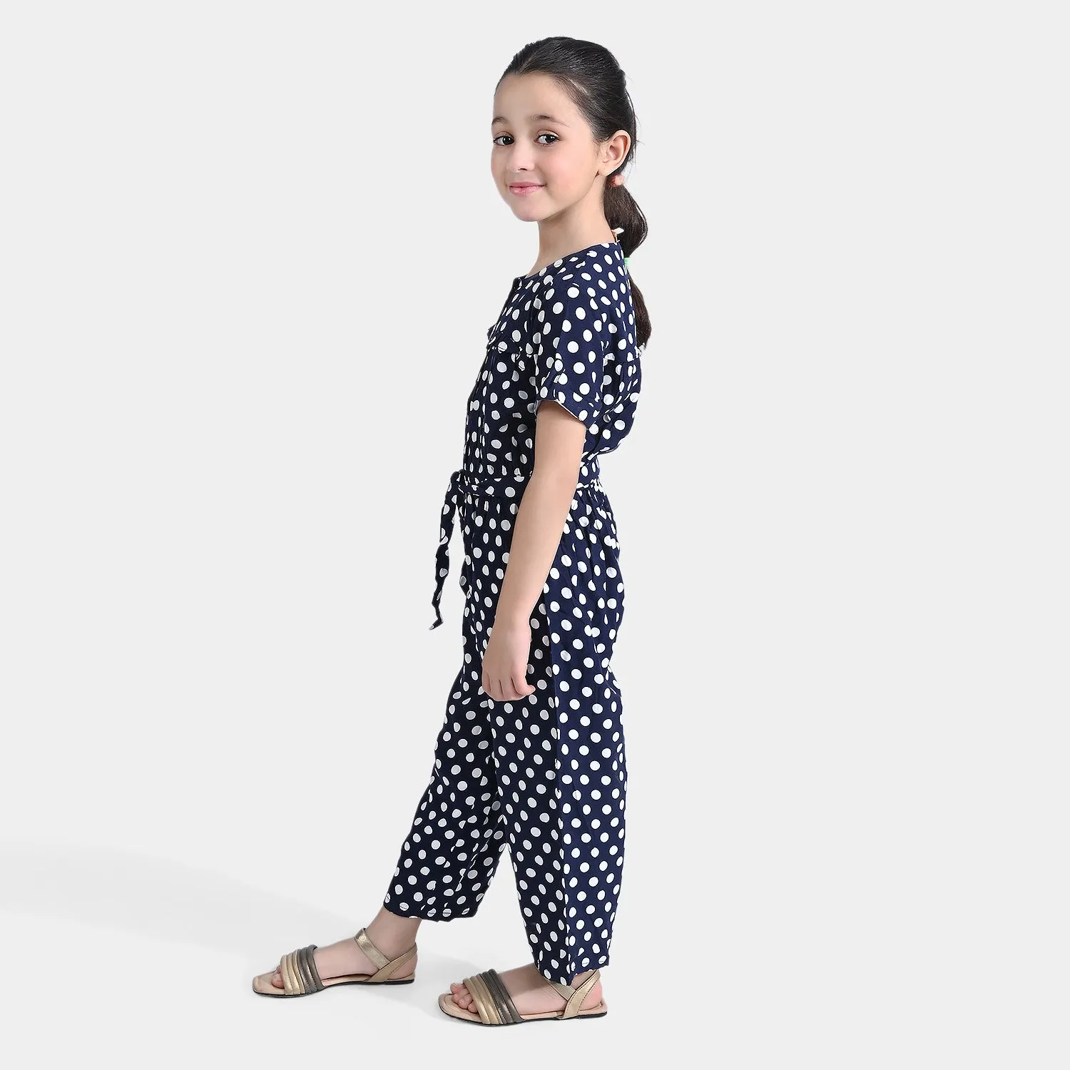 Girls Marina Jumpsuit Polka Dots-Blue