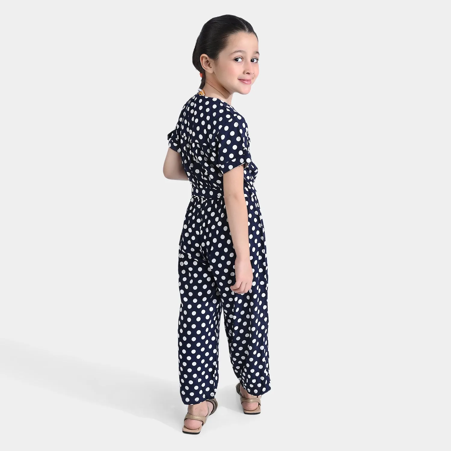 Girls Marina Jumpsuit Polka Dots-Blue