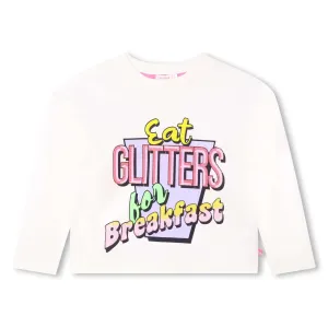 Girls White Glitter T-Shirt