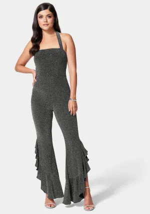 Glitter Knit Ruffle Leg Jumpsuit