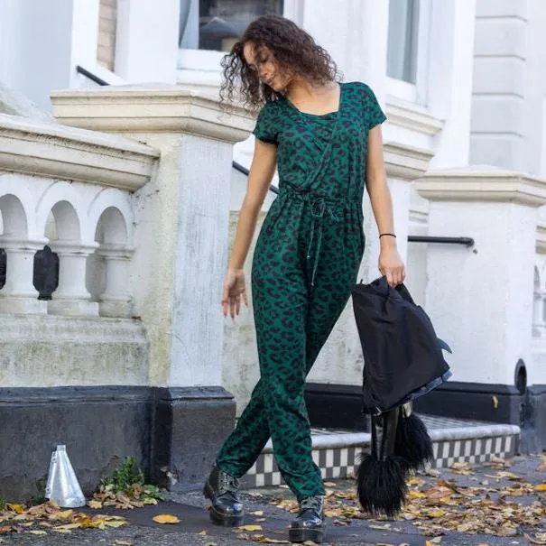 Grace Green Leopard Breastfeeding Jumpsuit