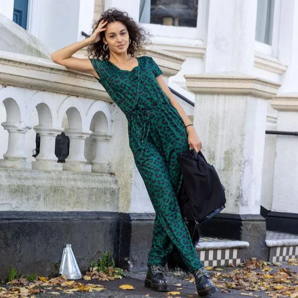 Grace Green Leopard Breastfeeding Jumpsuit