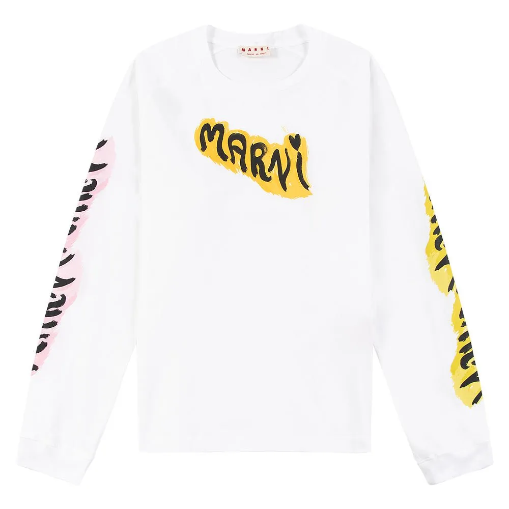 Graffiti Logo L/S Tee | White