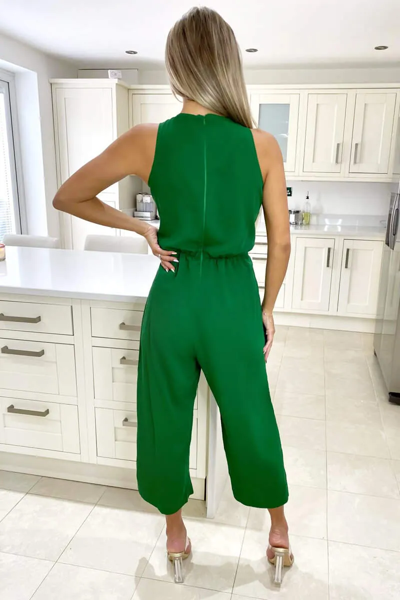 Green Knot Front Jumpsuit