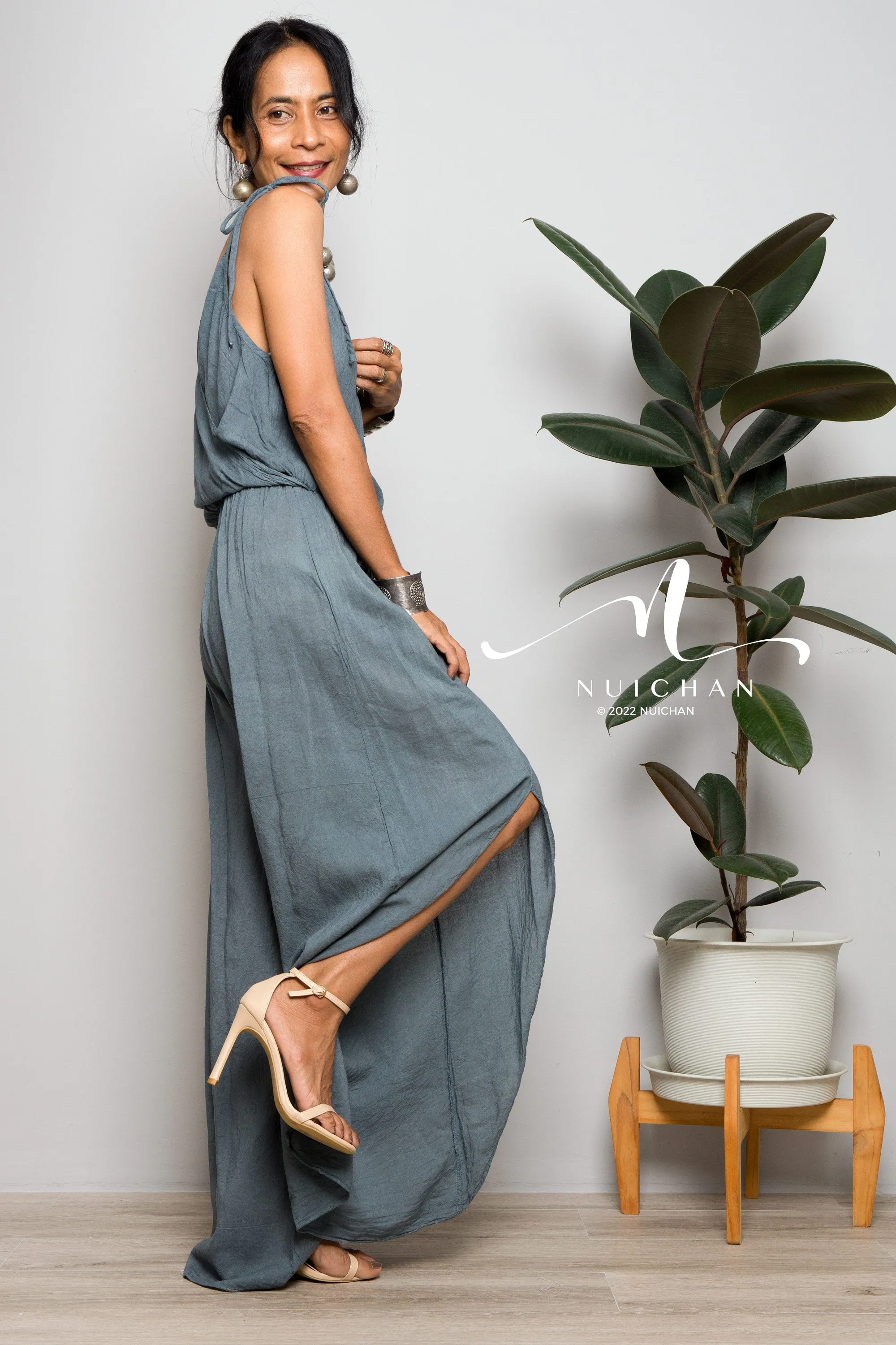 Grey Cotton jumpsuit