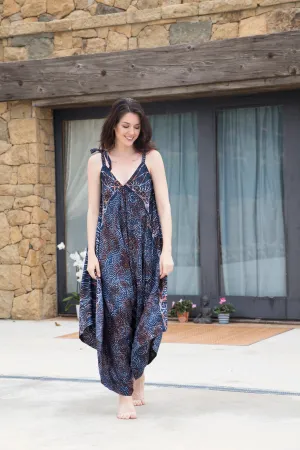 Gypsy Jumpsuit in Batik Montauk Navy Rust Mosaic