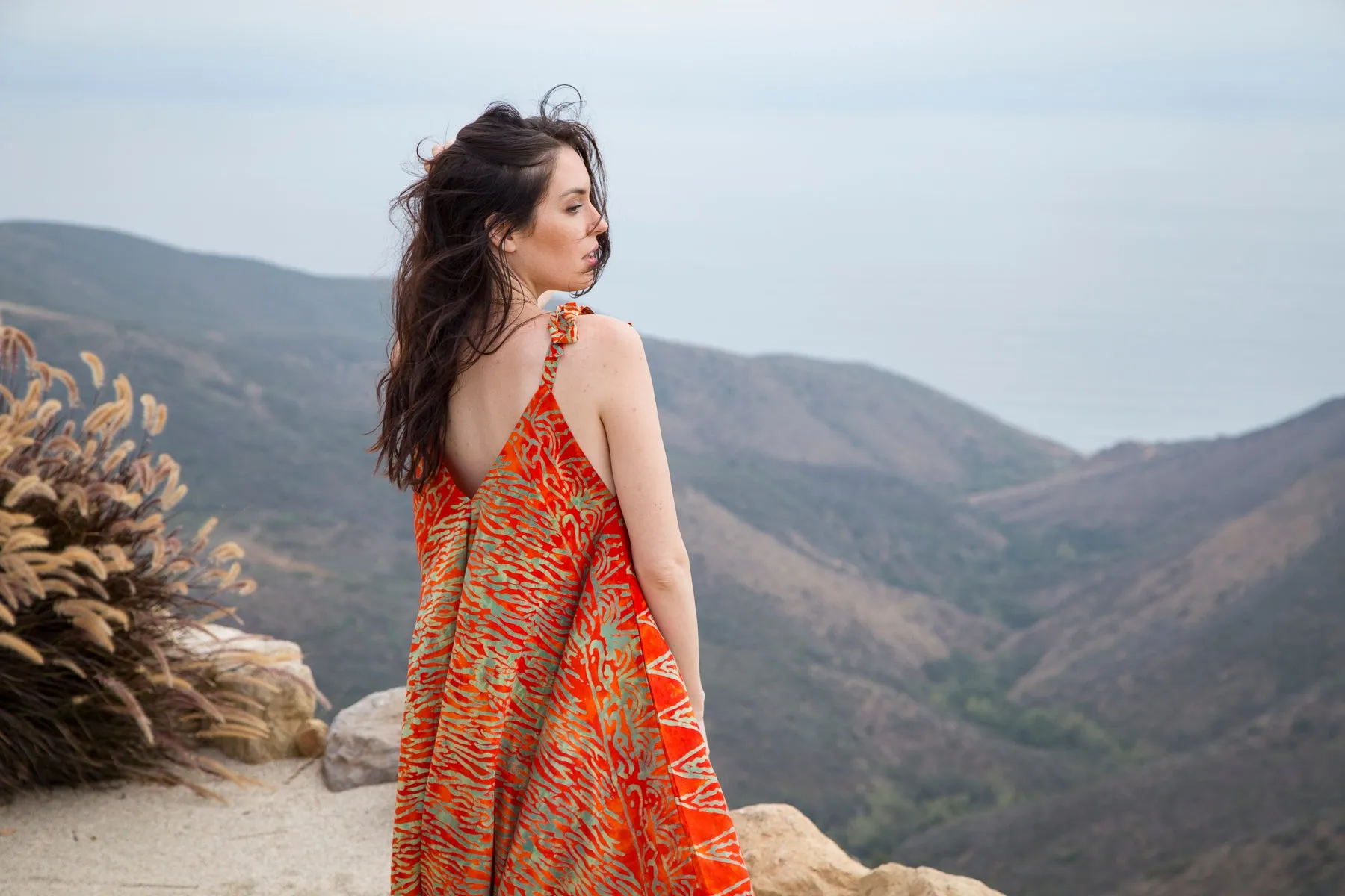 Gypsy Jumpsuit in Batik Zebra Orange Gold