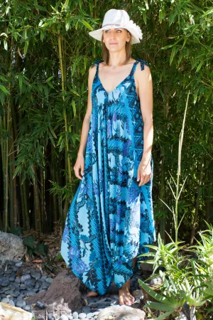 Gypsy Jumpsuit in Costa Rica Turquoise Purple Swirl