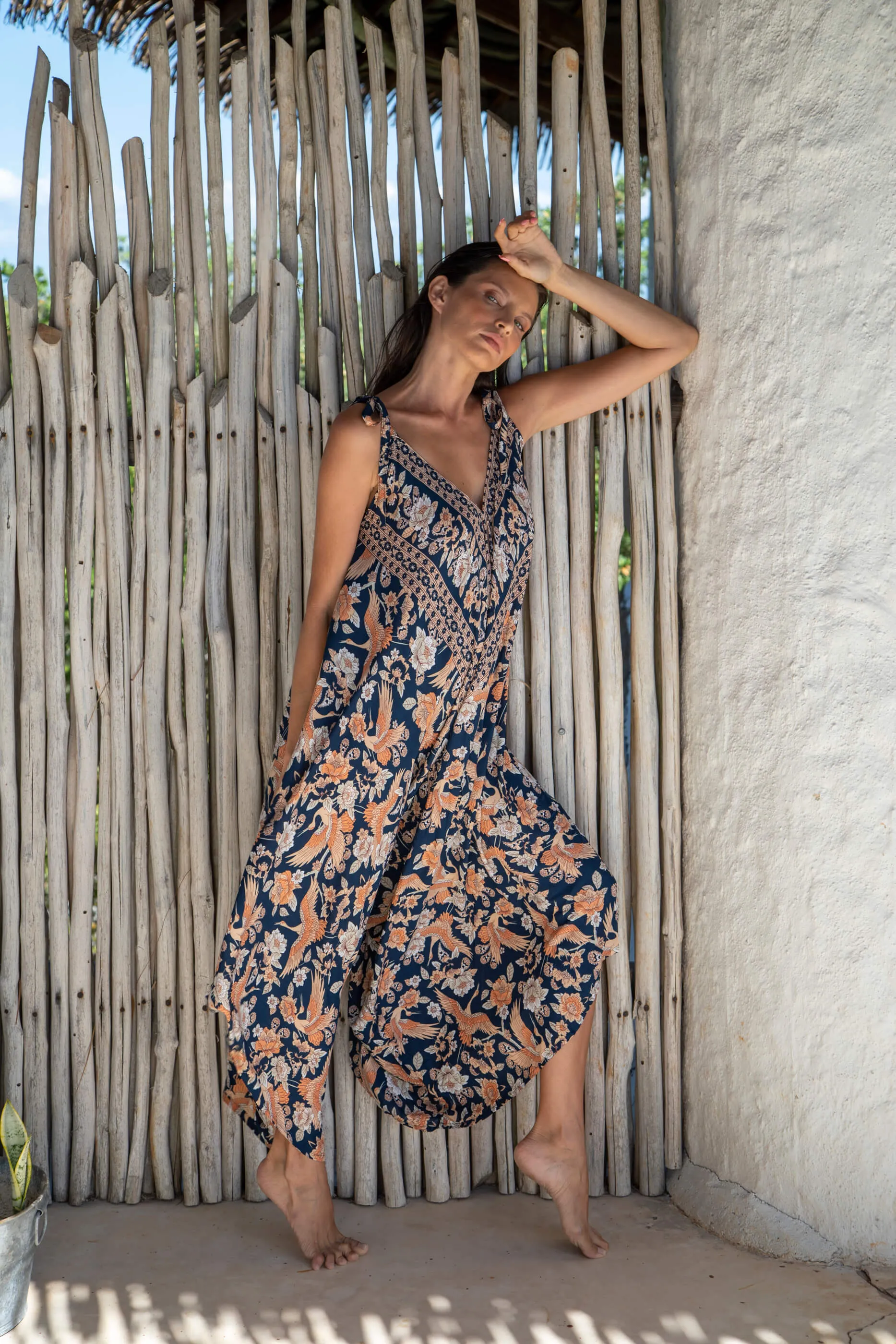 Gypsy Jumpsuit in Premium Turks and Caicos Navy Orange