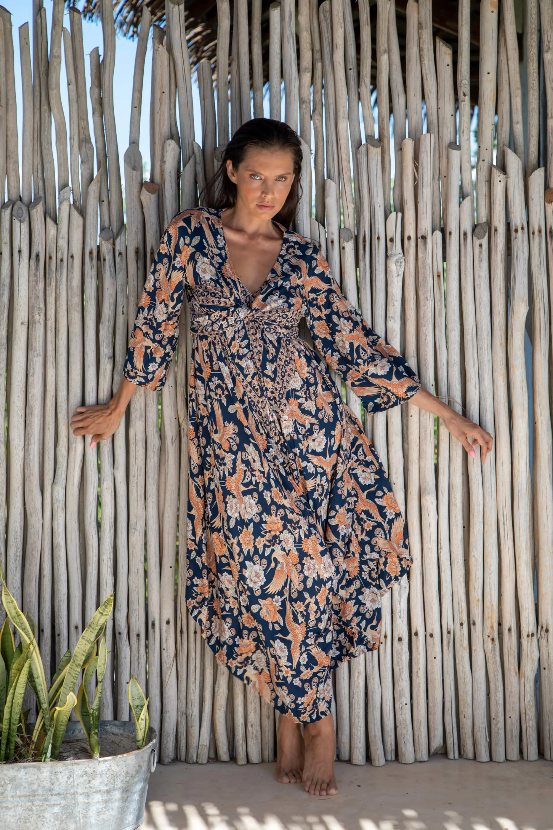 Gypsy Jumpsuit in Premium Turks and Caicos Navy Orange