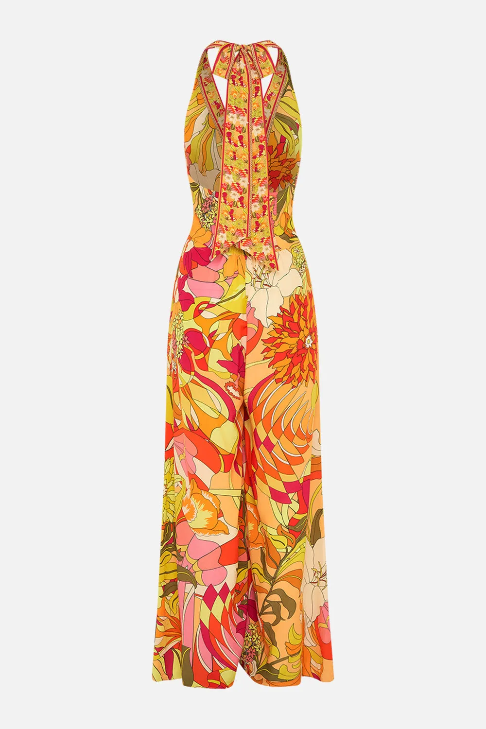 HALTERNECK JUMPSUIT WITH TIE NECK THE FLOWER CHILD SOCIETY