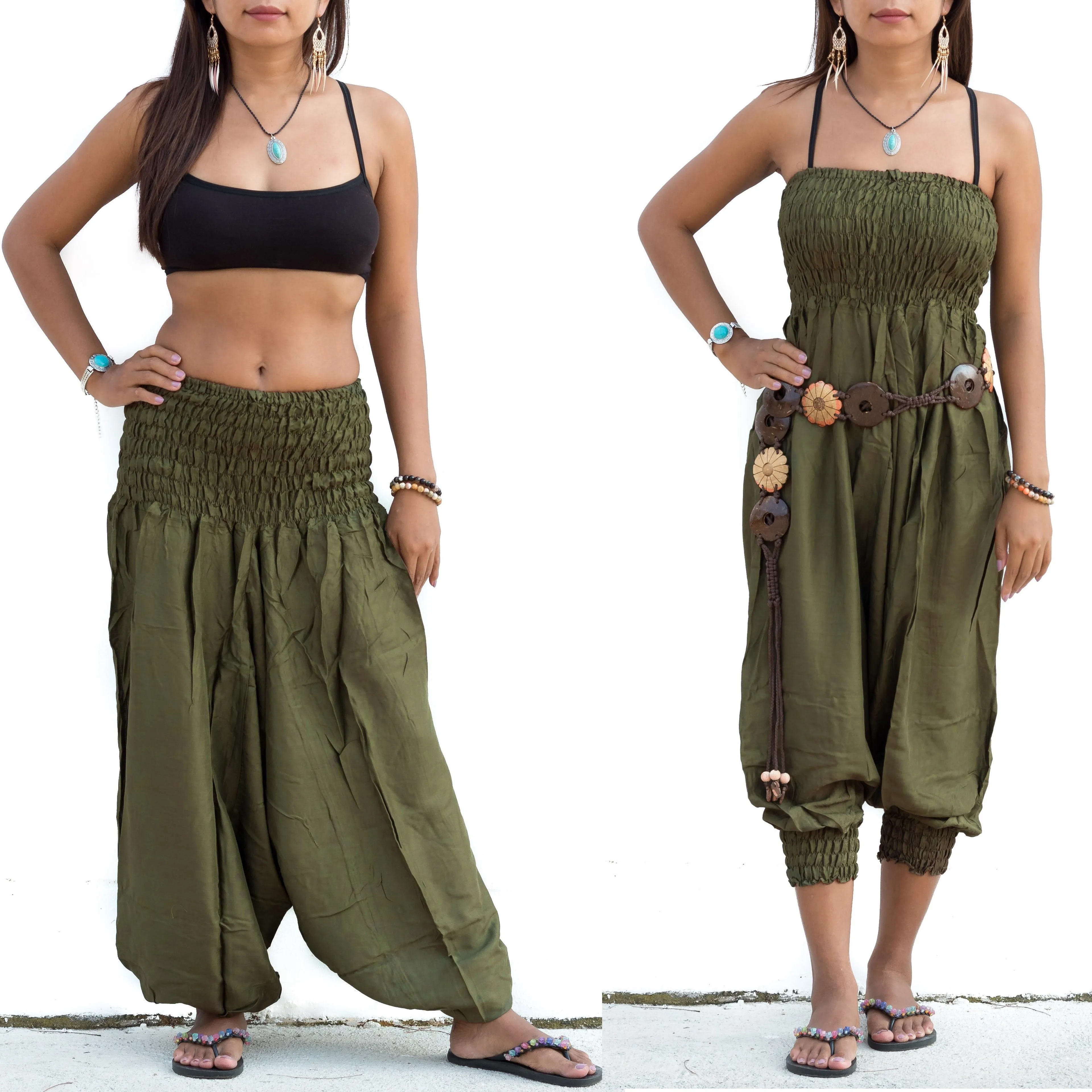 Harem Jumpsuit Pants Olive