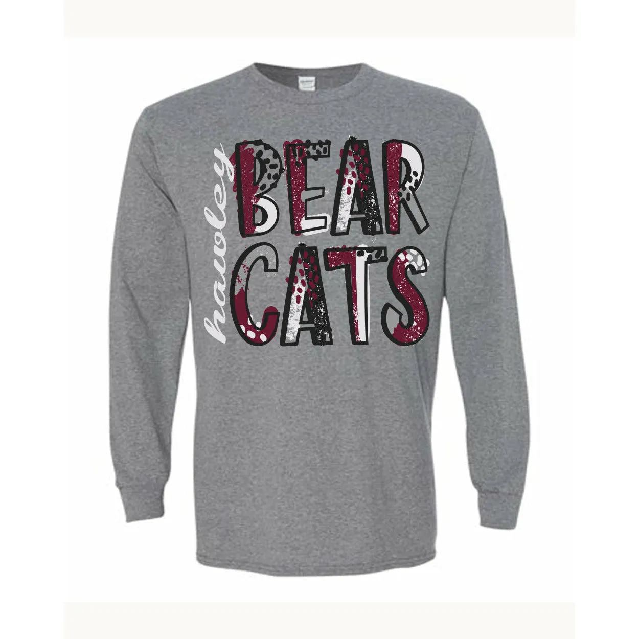 Hawley Bearcats - Splatter Long Sleeve T-Shirt