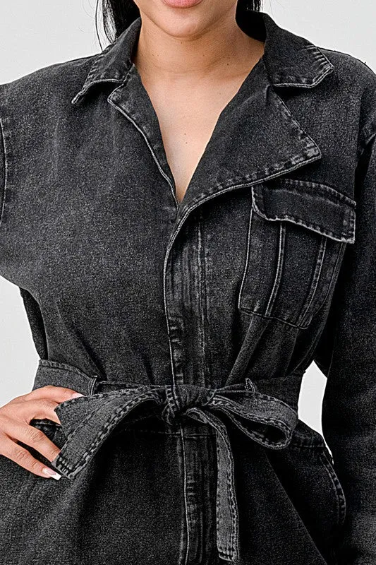 Head of Class- Denim Jumpsuit