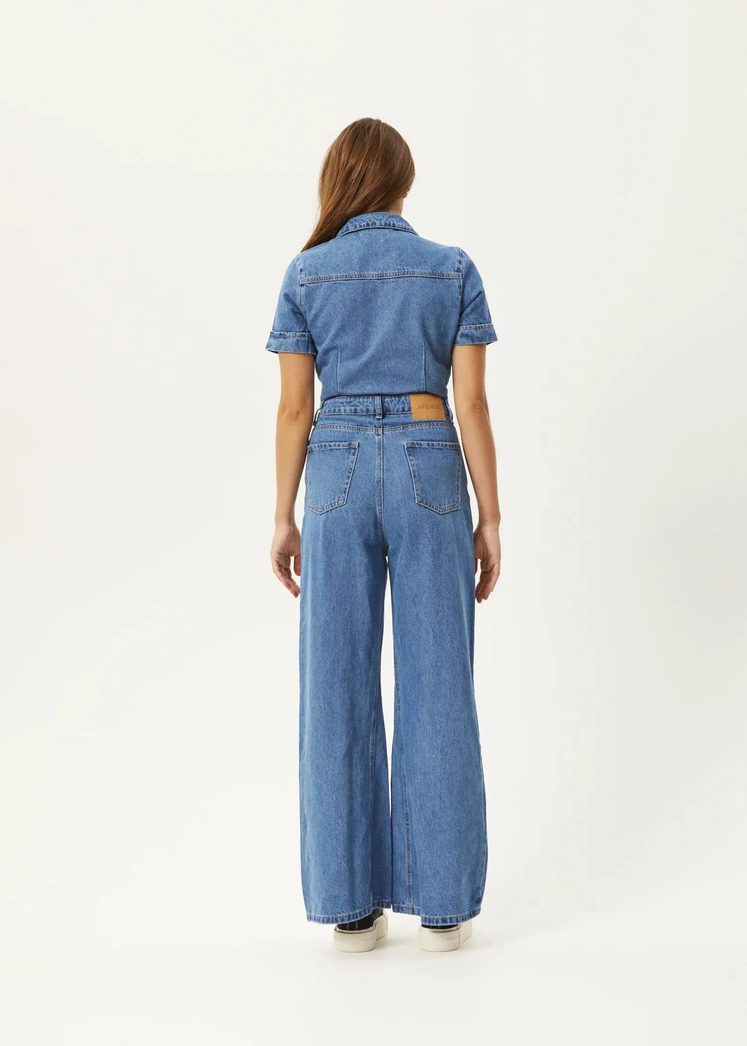 Hemp Denim Flared Jumpsuit