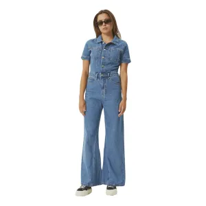 Hemp Denim Flared Jumpsuit