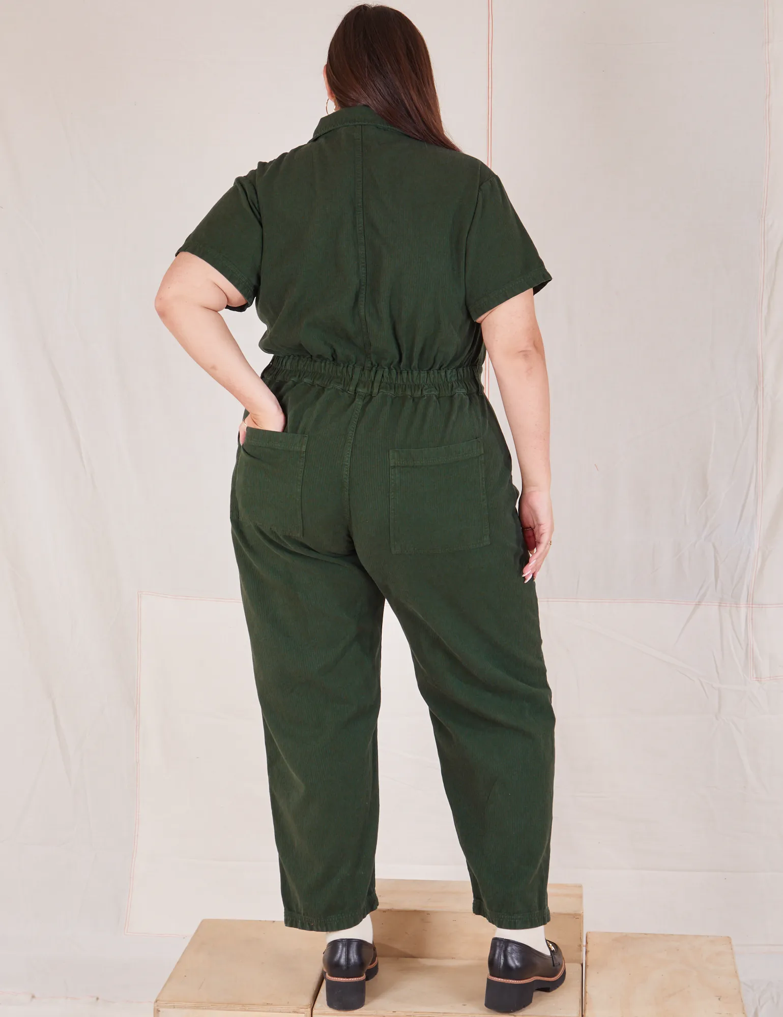 Heritage Short Sleeve Jumpsuit - Swamp Green