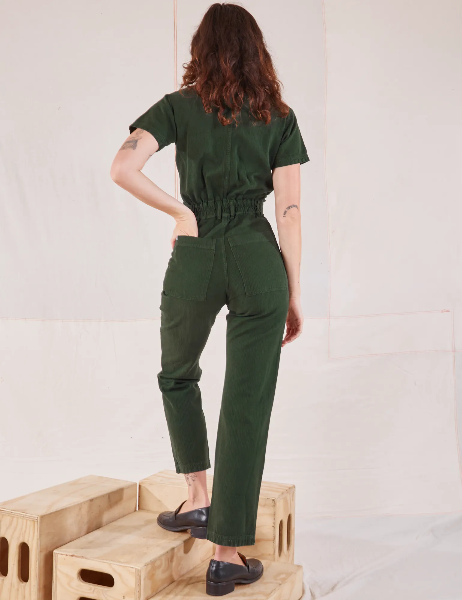 Heritage Short Sleeve Jumpsuit - Swamp Green