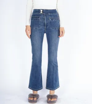 High Waist Slim Flared Women's Denim Pants