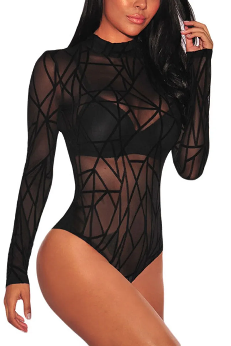 HTR1137 Geometric Glam Bodysuit