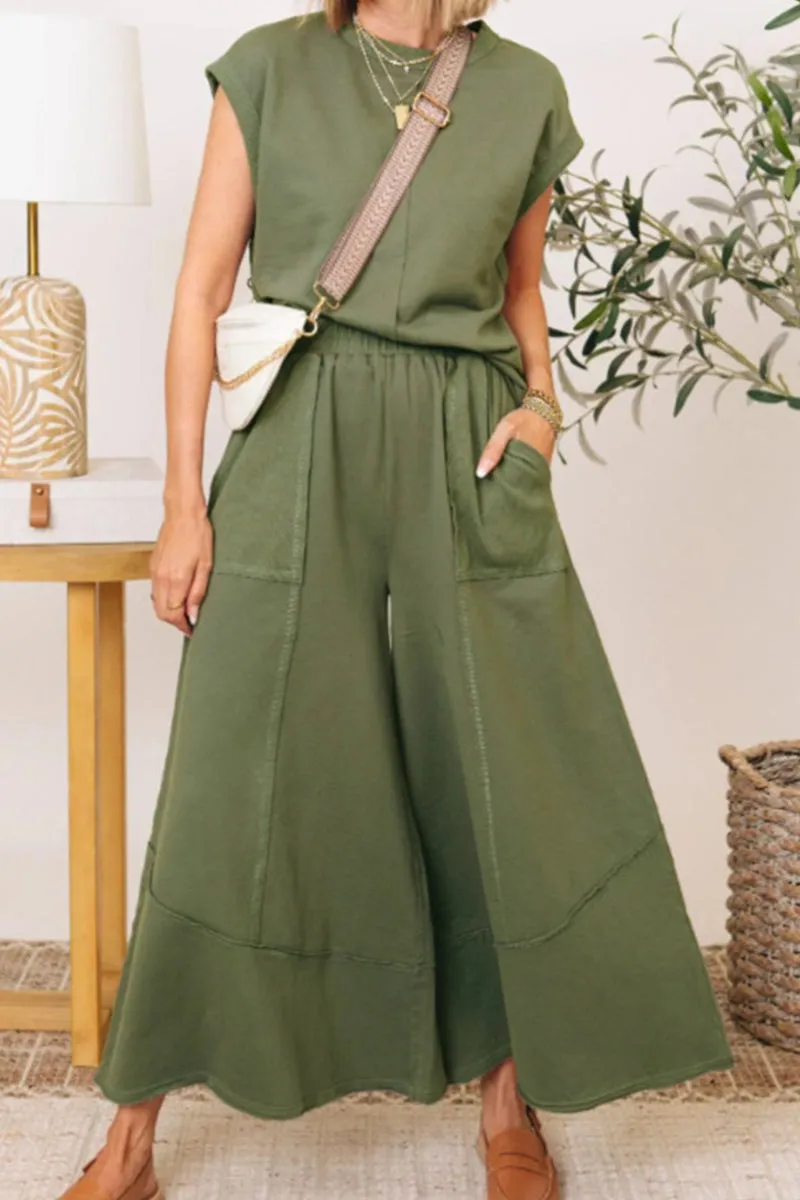 HUT1106 Casual Chic Jumpsuit Set