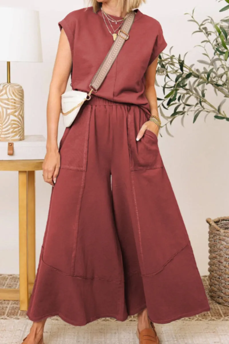 HUT1106 Casual Chic Jumpsuit Set