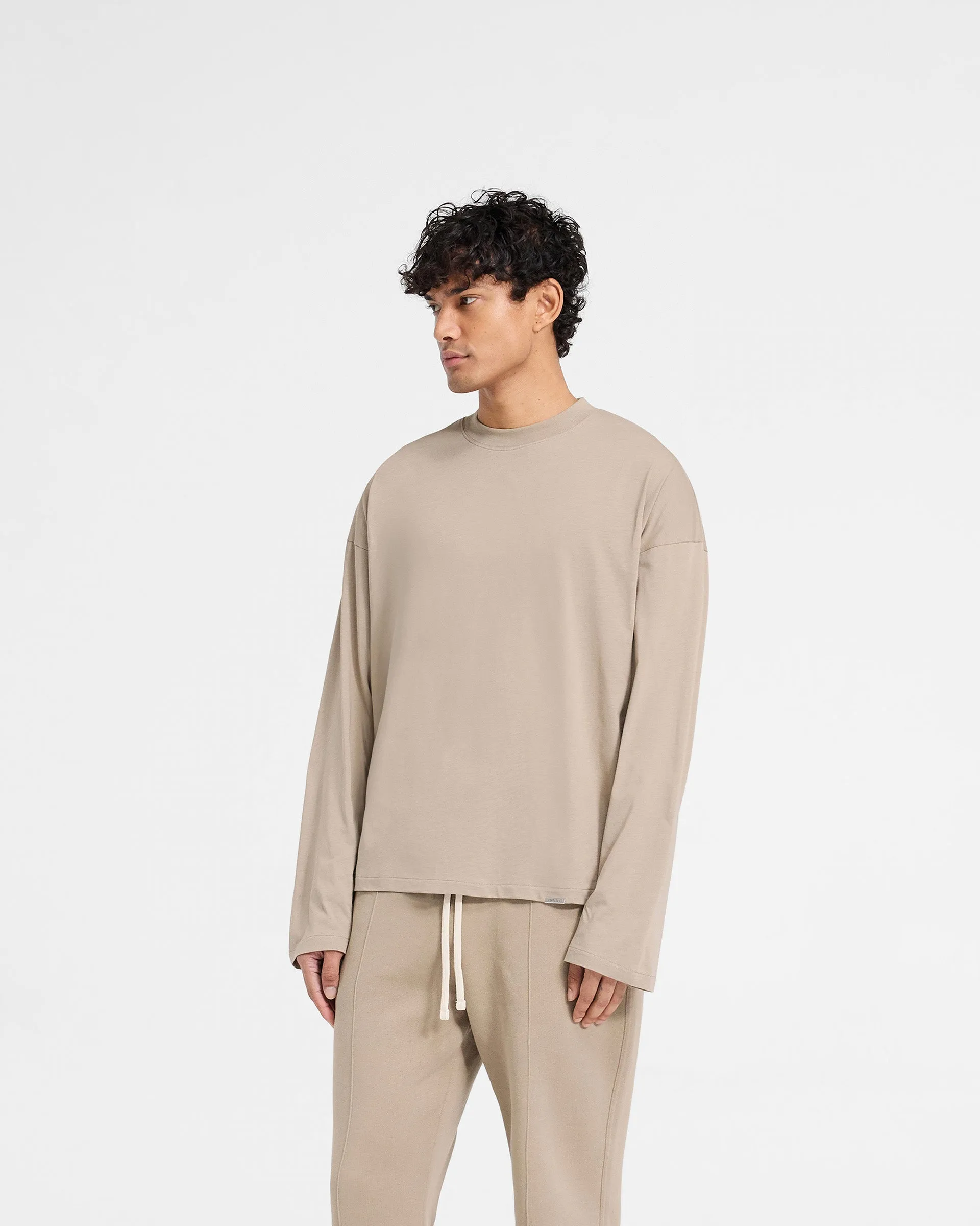 Initial Long Sleeve Open Cuff T-Shirt - Dune