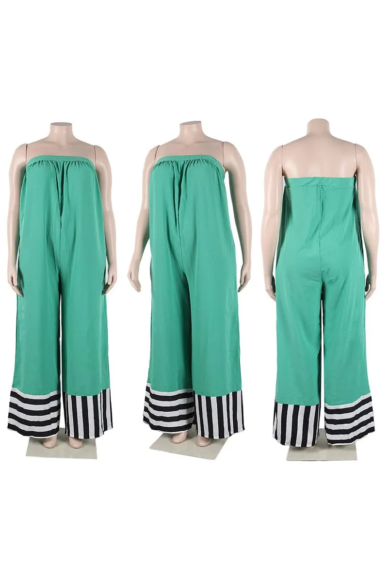 JA465 Strapless Wide Leg Jumpsuits