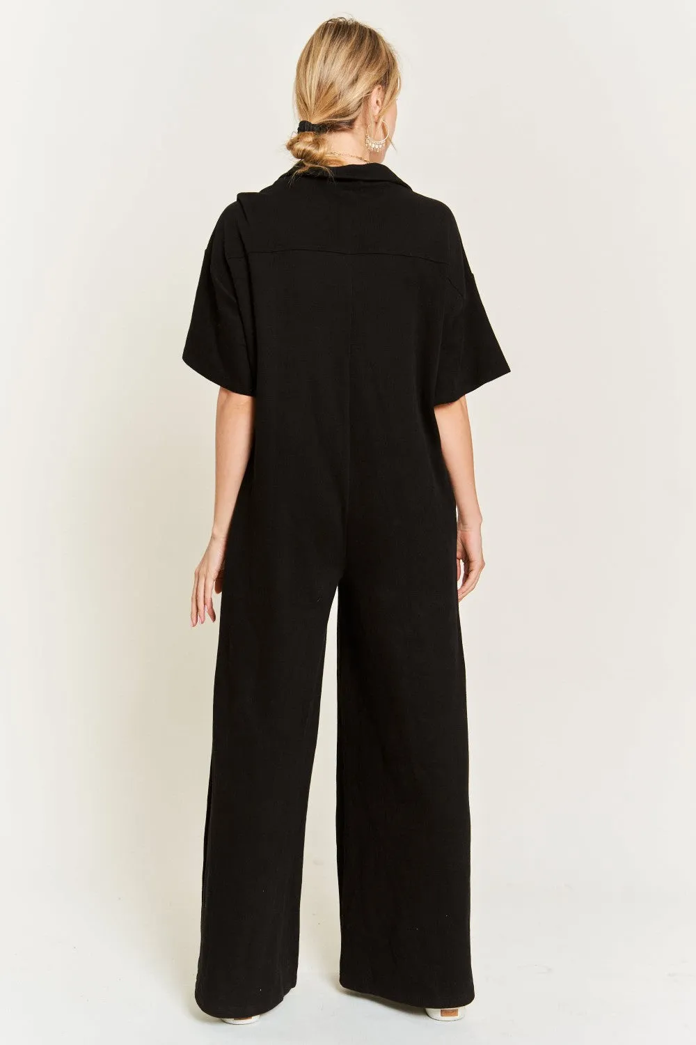 Jade By Jane Short Sleeve Knit Jumpsuit