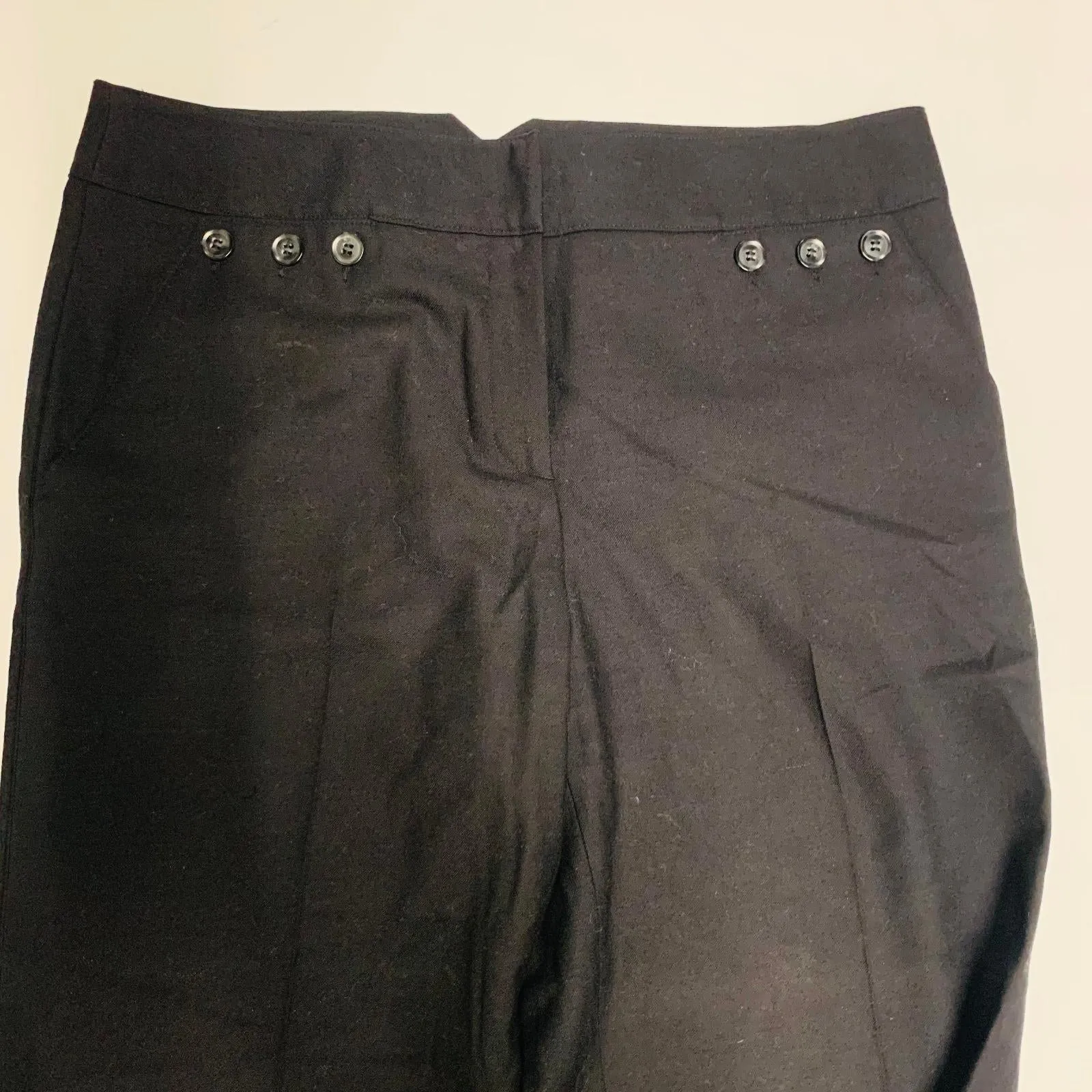 JAEGER Black Ladies Wool Dress Pants Trousers Size UK 14 W36 L30