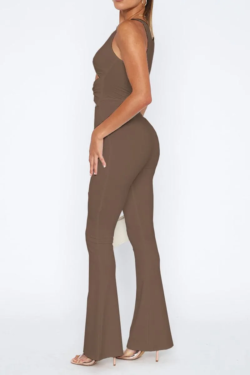 JB299 Cutout Bootcut Jumpsuits