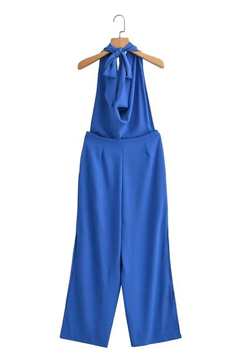 JB683 Halter Backless Wide Leg Jumpsuit