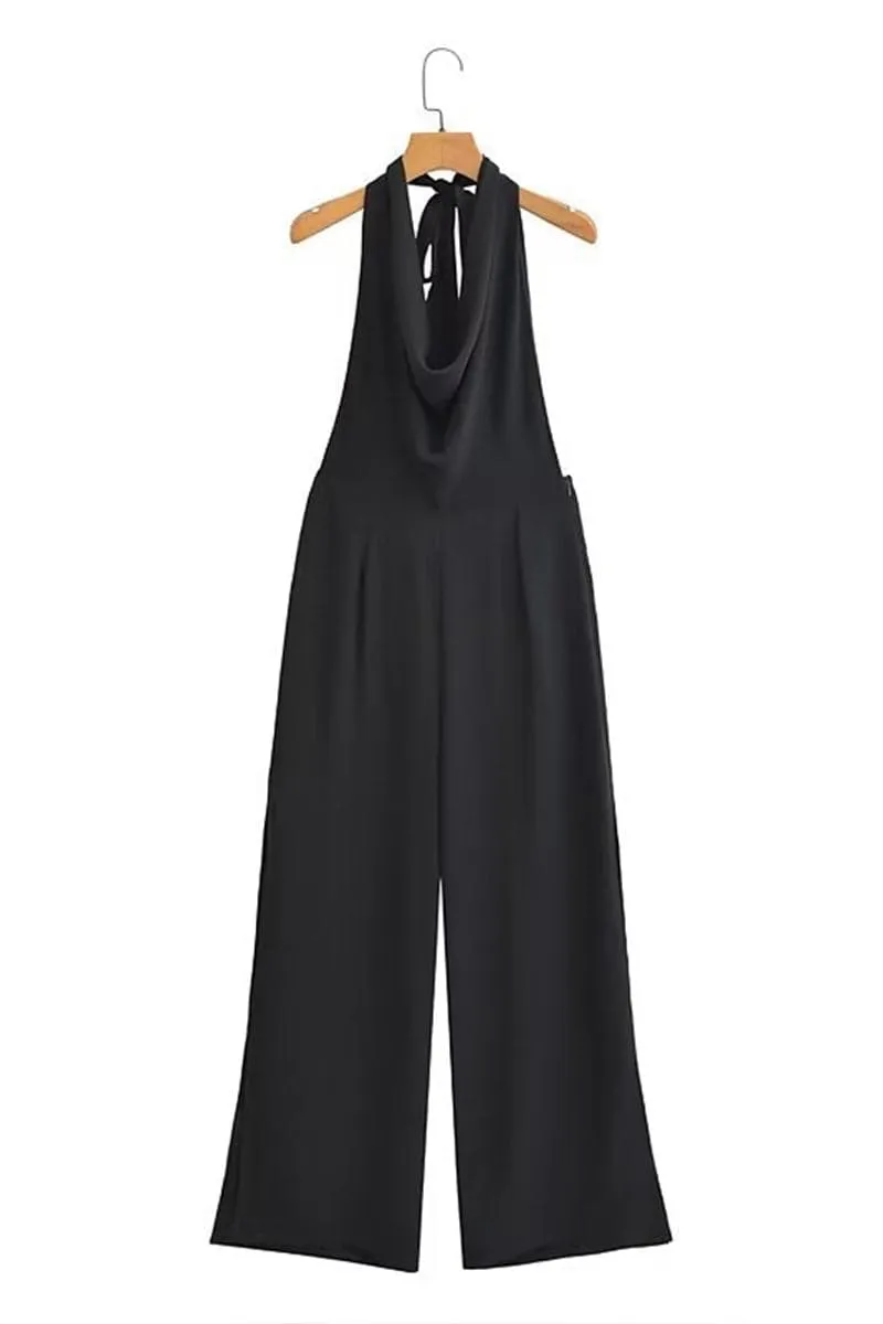 JB683 Halter Backless Wide Leg Jumpsuit